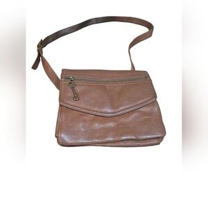 Vintage Fossil Brown Crossbody Bag Leather Y2k